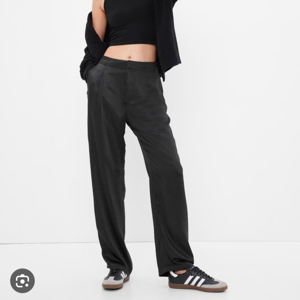 GAP black satin pants size 6